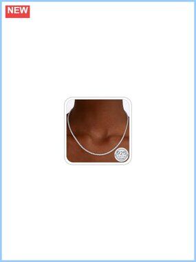 925 Sterling Silver Rope Chain Necklace 2mm Lobster Clasp Women's